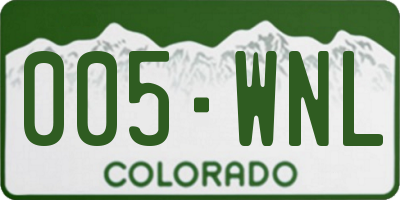 CO license plate 005WNL