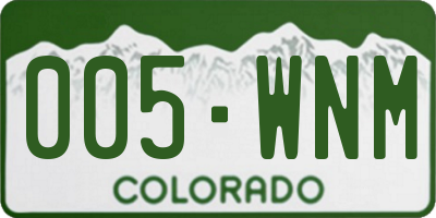 CO license plate 005WNM