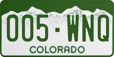 CO license plate 005WNQ