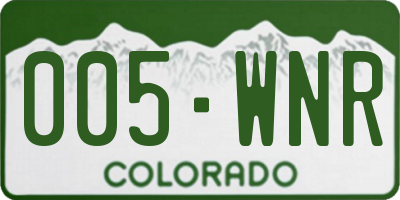 CO license plate 005WNR