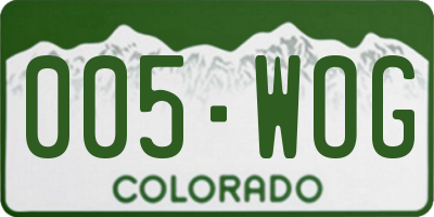 CO license plate 005WOG
