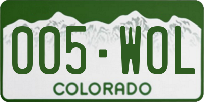 CO license plate 005WOL