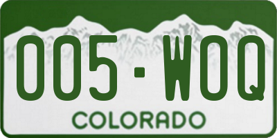 CO license plate 005WOQ