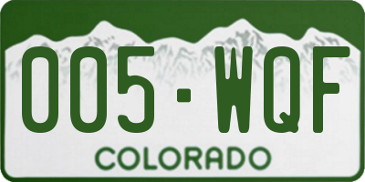 CO license plate 005WQF
