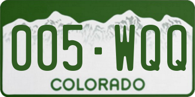 CO license plate 005WQQ