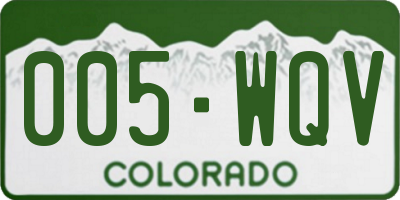 CO license plate 005WQV