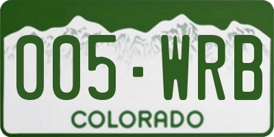 CO license plate 005WRB