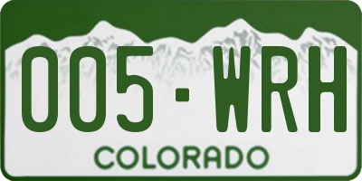 CO license plate 005WRH