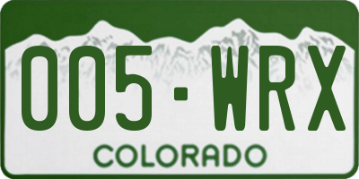 CO license plate 005WRX