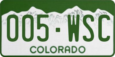 CO license plate 005WSC