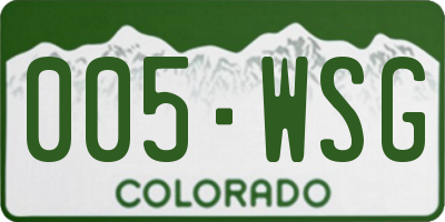 CO license plate 005WSG