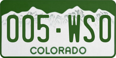 CO license plate 005WSO