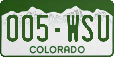 CO license plate 005WSU