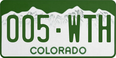 CO license plate 005WTH
