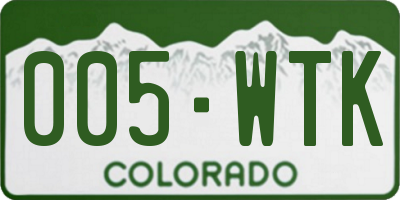 CO license plate 005WTK