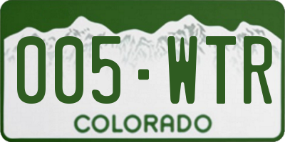 CO license plate 005WTR