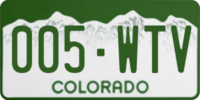 CO license plate 005WTV