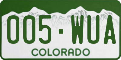 CO license plate 005WUA