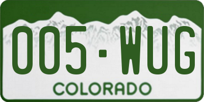 CO license plate 005WUG