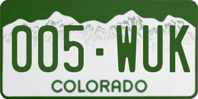 CO license plate 005WUK