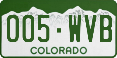 CO license plate 005WVB