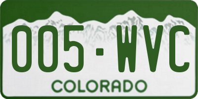 CO license plate 005WVC