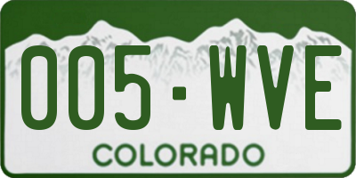CO license plate 005WVE