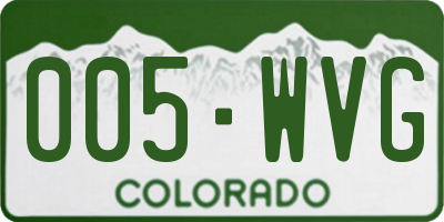 CO license plate 005WVG