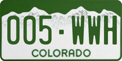 CO license plate 005WWH