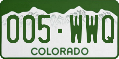 CO license plate 005WWQ