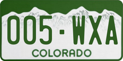 CO license plate 005WXA