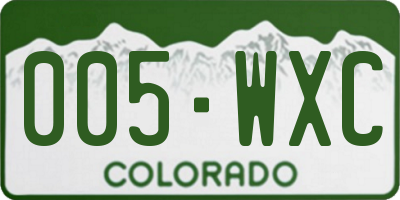 CO license plate 005WXC