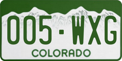 CO license plate 005WXG
