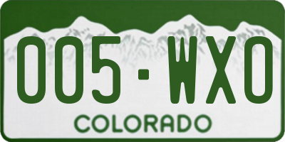 CO license plate 005WXO