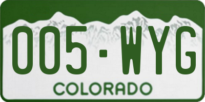 CO license plate 005WYG
