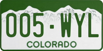 CO license plate 005WYL