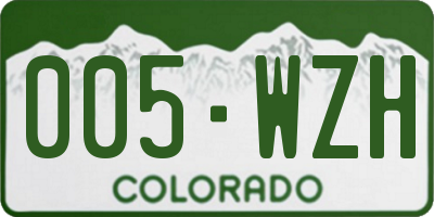 CO license plate 005WZH