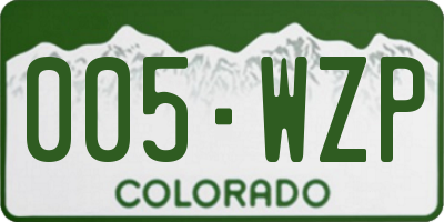 CO license plate 005WZP