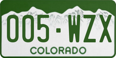 CO license plate 005WZX