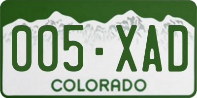 CO license plate 005XAD