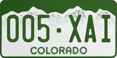 CO license plate 005XAI