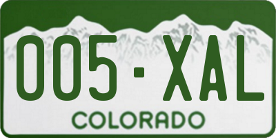 CO license plate 005XAL