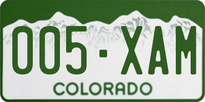 CO license plate 005XAM