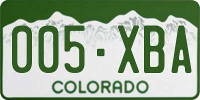 CO license plate 005XBA