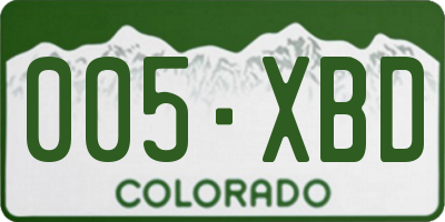 CO license plate 005XBD
