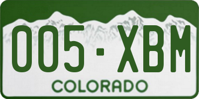CO license plate 005XBM