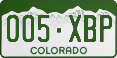 CO license plate 005XBP