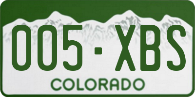CO license plate 005XBS
