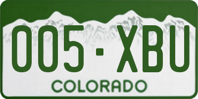 CO license plate 005XBU