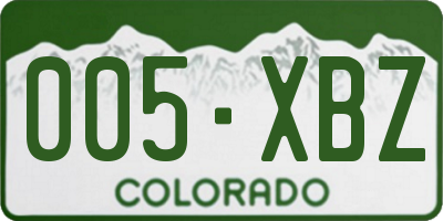 CO license plate 005XBZ